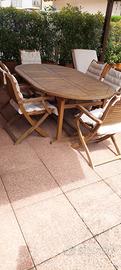 Tavolo e 6 sedie  legno Teak