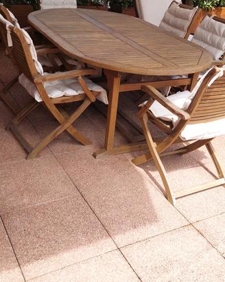 Tavolo e 6 sedie  legno Teak