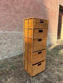 Cassettiera in rattan