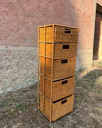 Cassettiera in rattan