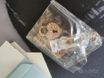 Collana Brosway nuova, oro rosa con cuore brillant