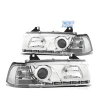 FARI BMW E36 90-99 LUCE DIURNA FONDO CROMATO