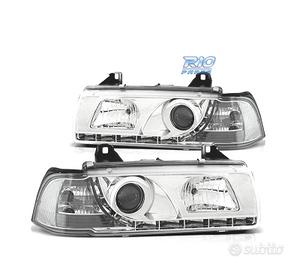 FARI BMW E36 90-99 LUCE DIURNA FONDO CROMATO