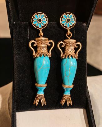 Orecchini vintage anfora stile etnico donna 