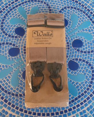 Walls leather button on suspenders - nib