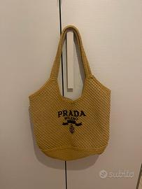 Borsa rafia da spiaggia prada