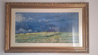 Quadro Vincent Van Gogh Campo di grano sotto nubi