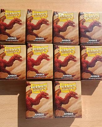 Dragon Shield Matte 10x100 Sleeves "Amber" Bustine