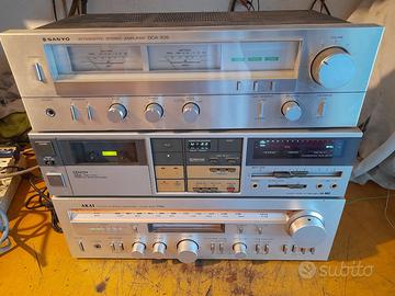 Denon Akay Sanyo ampli radio cassetta