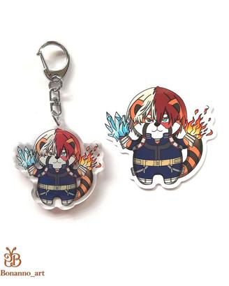 Portachiavi e adesivo Todoroki My Hero Academia
