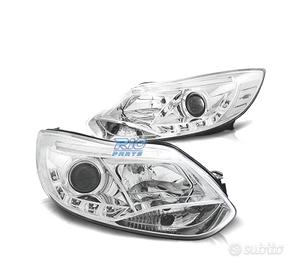 FARI FORD FOCUS 11-14 TUBO LUCE LED FONDO CROMATO