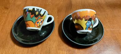 Coppia tazzine caffè  artistiche