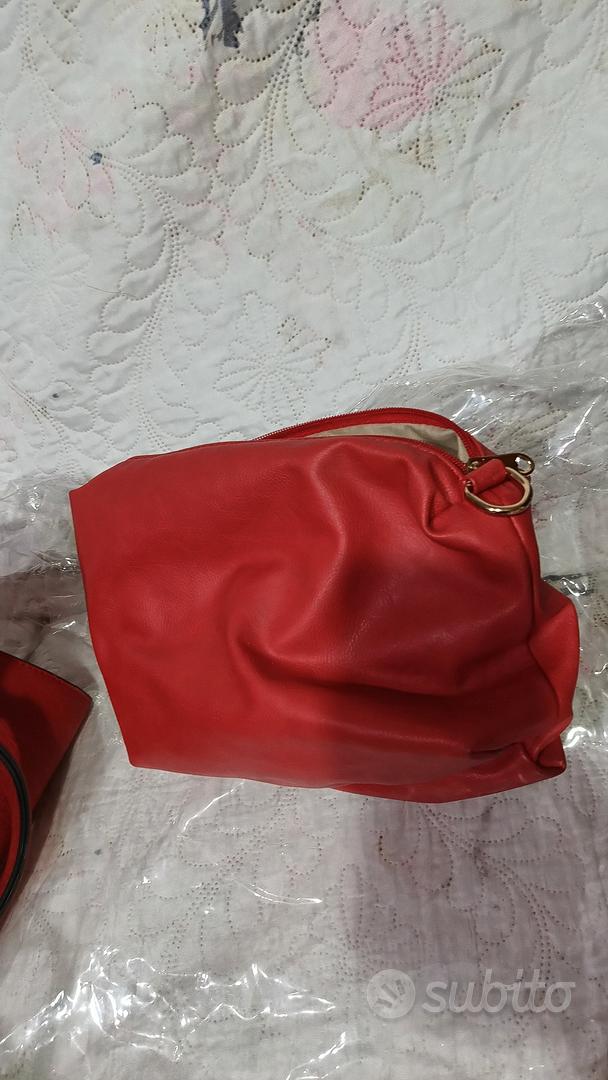 borsa similpelle rossa con trousse e porta documen - Abbigliamento e  Accessori In vendita a Taranto