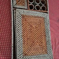 Set all'americana rattan e argento 