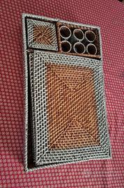 Set all'americana rattan e argento 