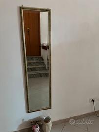 Specchio antico da parete verticale con cornice