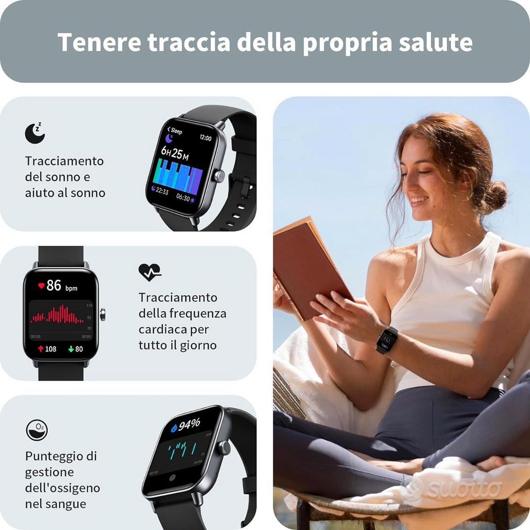 Smartwatch Uomo Donna Chiamate Bluetooth, Orologio con Alexa Integrato,  Fitness Tracker 1.8 & IP68 con cardiofrequenzimetro Monitor del SpO2/