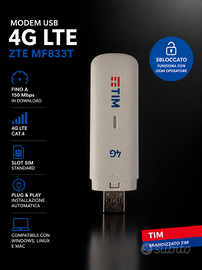 Chiavetta USB 4G LTE ZTE MF833T TIM – Sbloccata