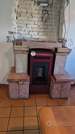 Stufa a pellets 16 kw Adler + Camino Modificato
