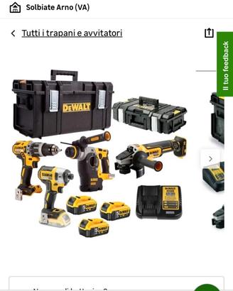 Kit DeWalt professionale 18V XR + 5 batterie