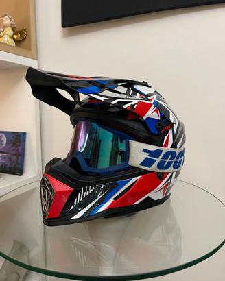 Casco da cross LS2 + maschera cross 100%