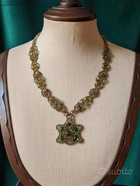 Collana d'epoca vintage ciondolo artigianale