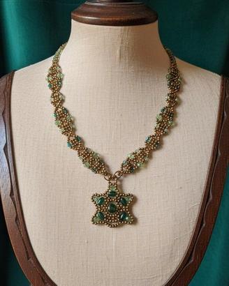 Collana d'epoca vintage ciondolo artigianale