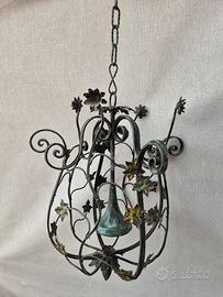 Lampadario in ferro battuto 