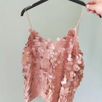 Top estivo con paillettes oversize