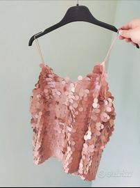 Top estivo con paillettes oversize