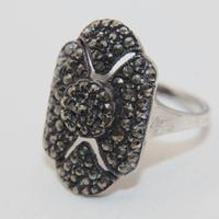 Splendido anello Art Deco argento marcasite