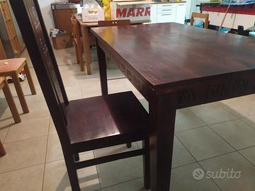 Tavolo in Legno di Alta Qualità + 3 Sedie Abbinate