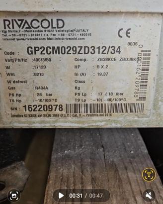 MINI CENTRALE FRIGORIFERA RIVACOLD