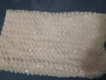 sciarpa color panna con paiet