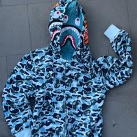 Felpa con cappuccio BAPE Shark Camo Blue