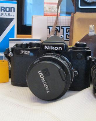 Nikon FE2 Blak + zeiss ikoflex