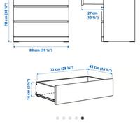 cassettiera ikea malm marrone 