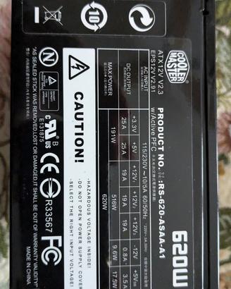 Alimentatore PC Cooler Master M620 Real Power Pro