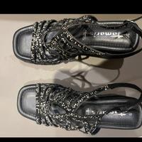 sandalo gioiello con zeppa 