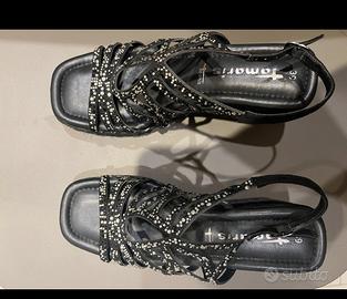 sandalo gioiello con zeppa 