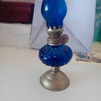 Mini lampada a olio vintage blu cobalto