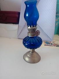 Mini lampada a olio vintage blu cobalto