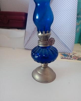 Mini lampada a olio vintage blu cobalto
