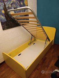 Letto singolo con contenitore colombini