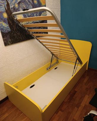 Letto singolo con contenitore colombini