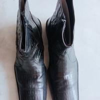 Stivaletto in pelle di coccodrillo vintage nera 42