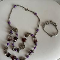 Set Bigiotteria collana  +bracciale simil Pandora