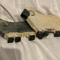 Coppia pecorelle in legno