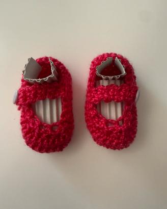 🩷 Scarpine neonata 0-3 mesi fatte a mano