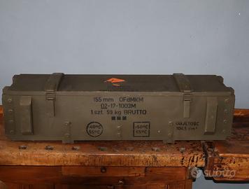 CASSA MILITARE BAULE IN LEGNO ESERCITO